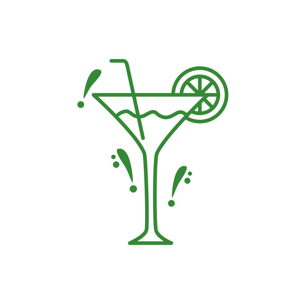 fresh tropical cocktail isolated icon vector