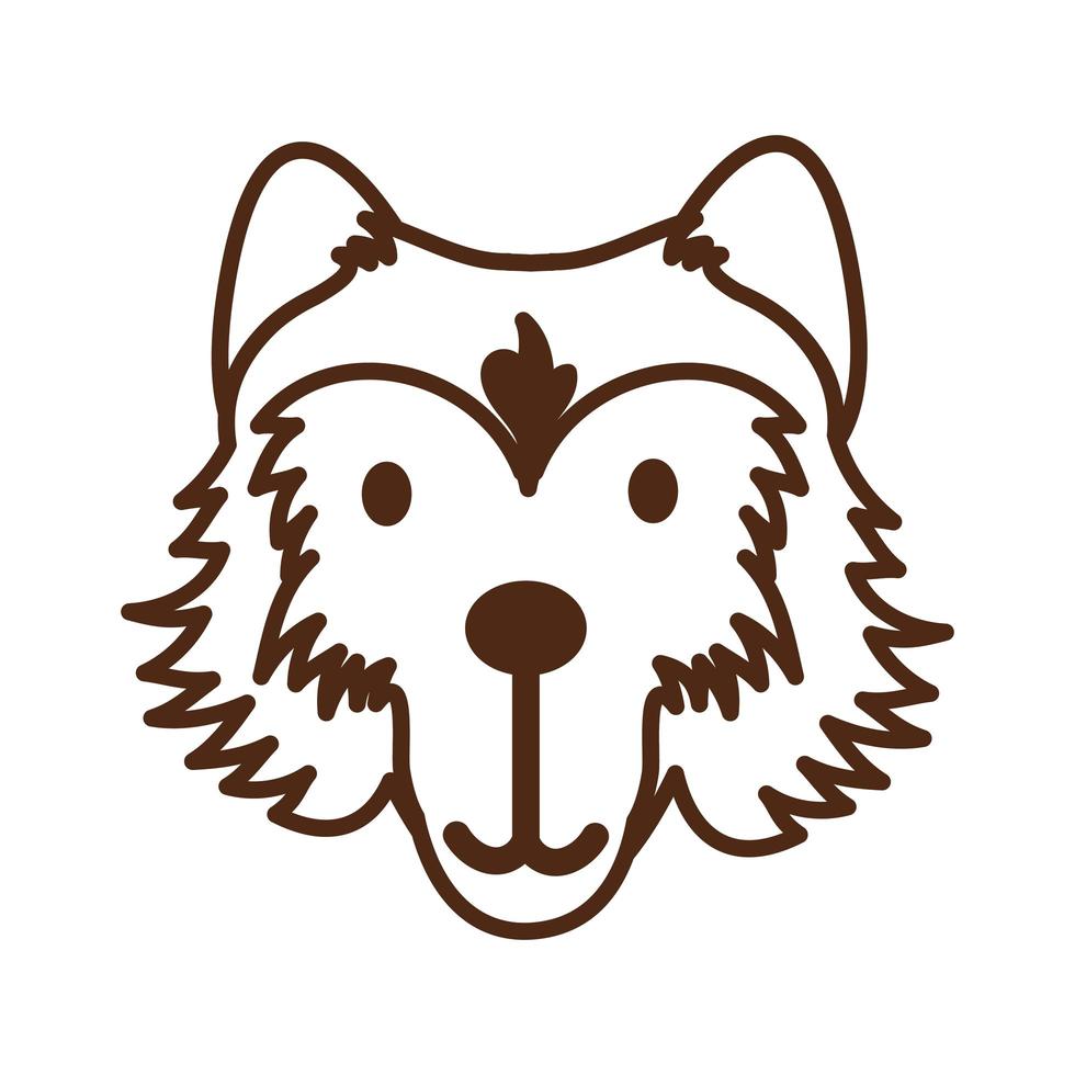 cute wolf wild animal character icon vector