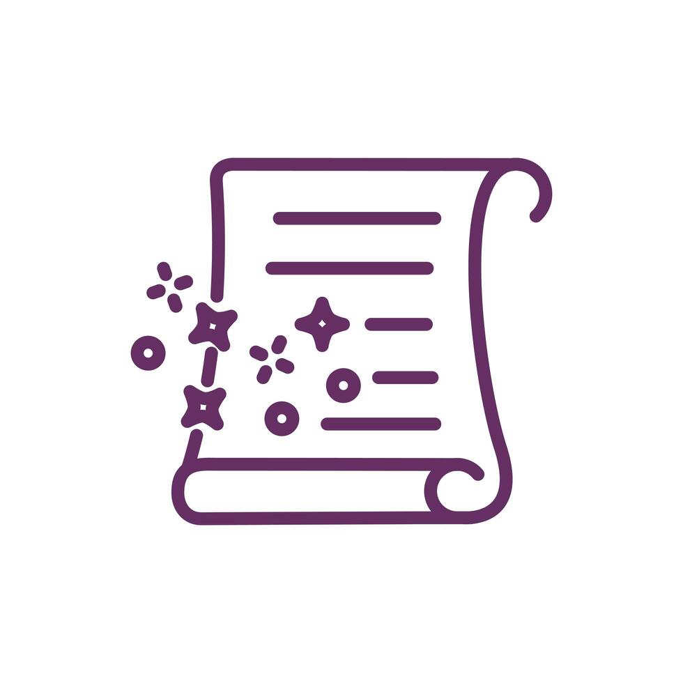 papyrus with magic spell icon vector