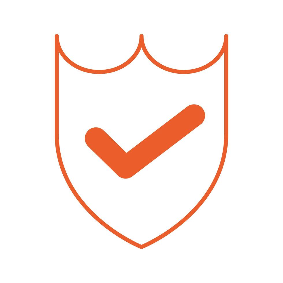 shield with ok symbol icon vector