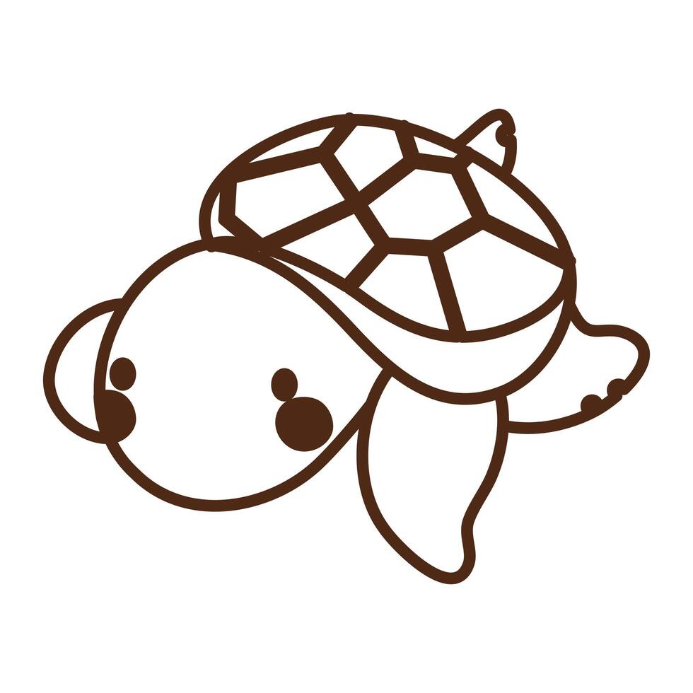 turtle sea life animal isolated icon vector