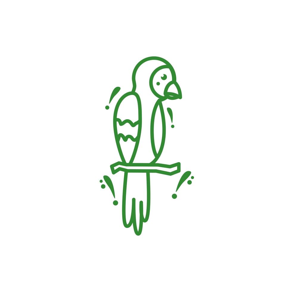 parrot exotic bird isolated icon vector