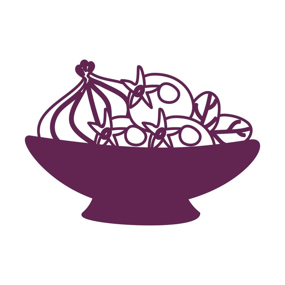 bowl with vegetables healthy food vector