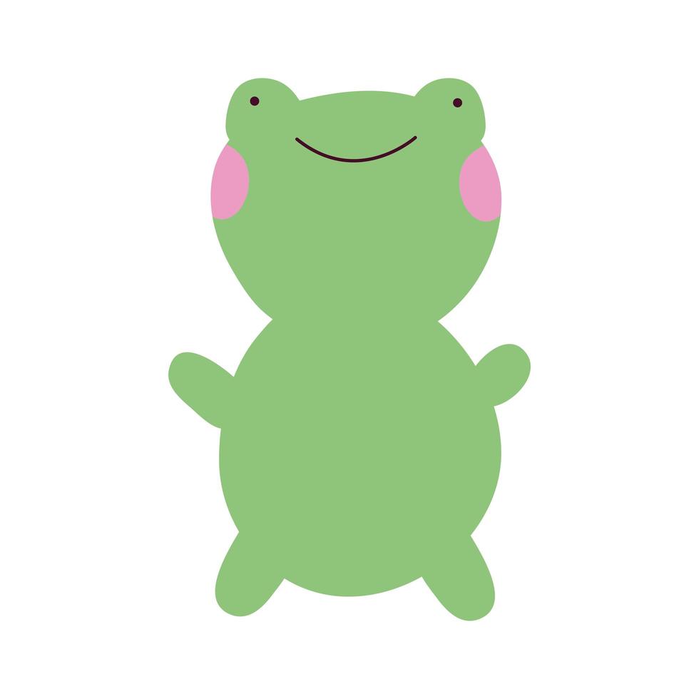cute little frog character icon vector