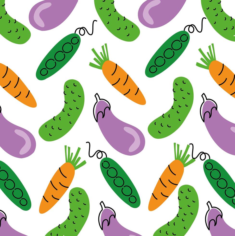 vegetables healthy food pattern background vector