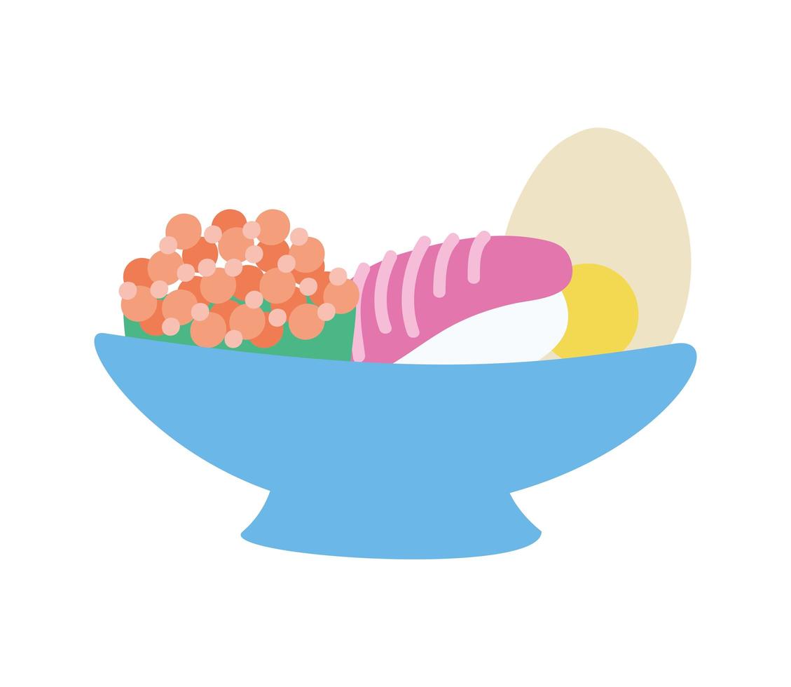 dish with sweet food icon vector