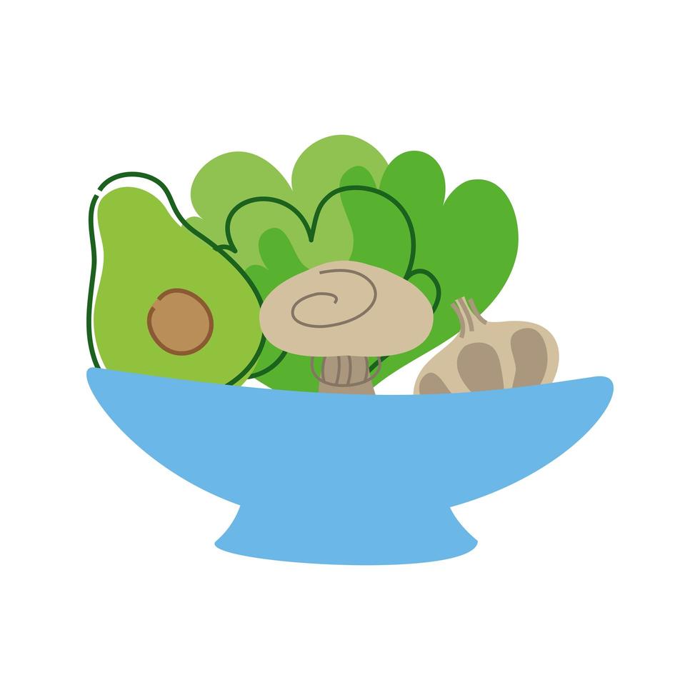 bowl with vegetables healthy food vector