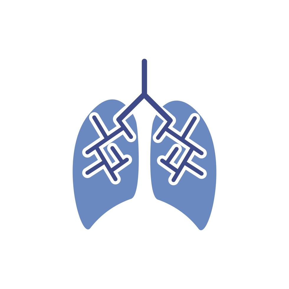 lungs human organ isolated icon vector