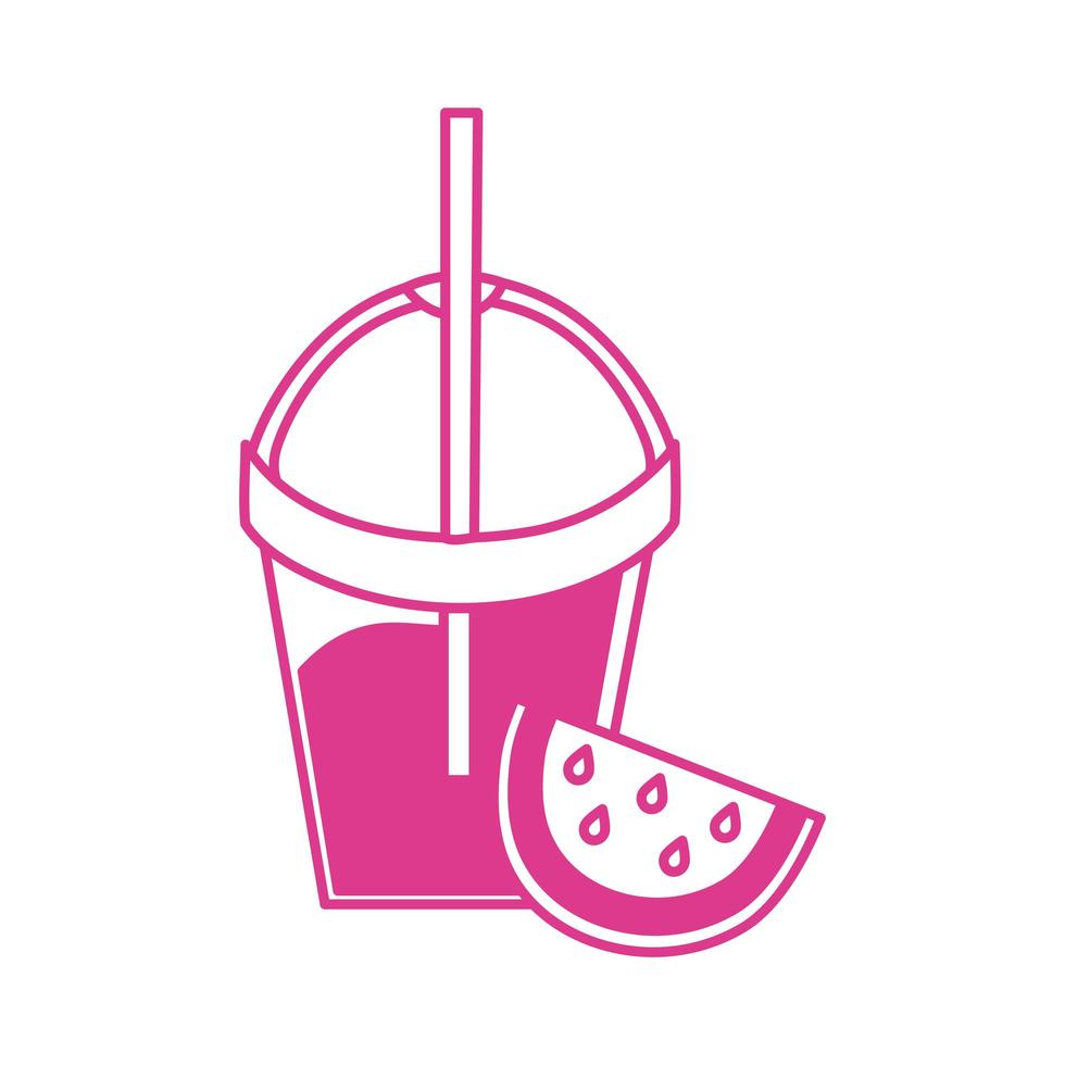 fruta fresca de sandía con batido vector