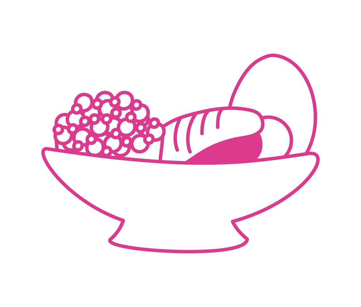 dish with sweet food icon vector