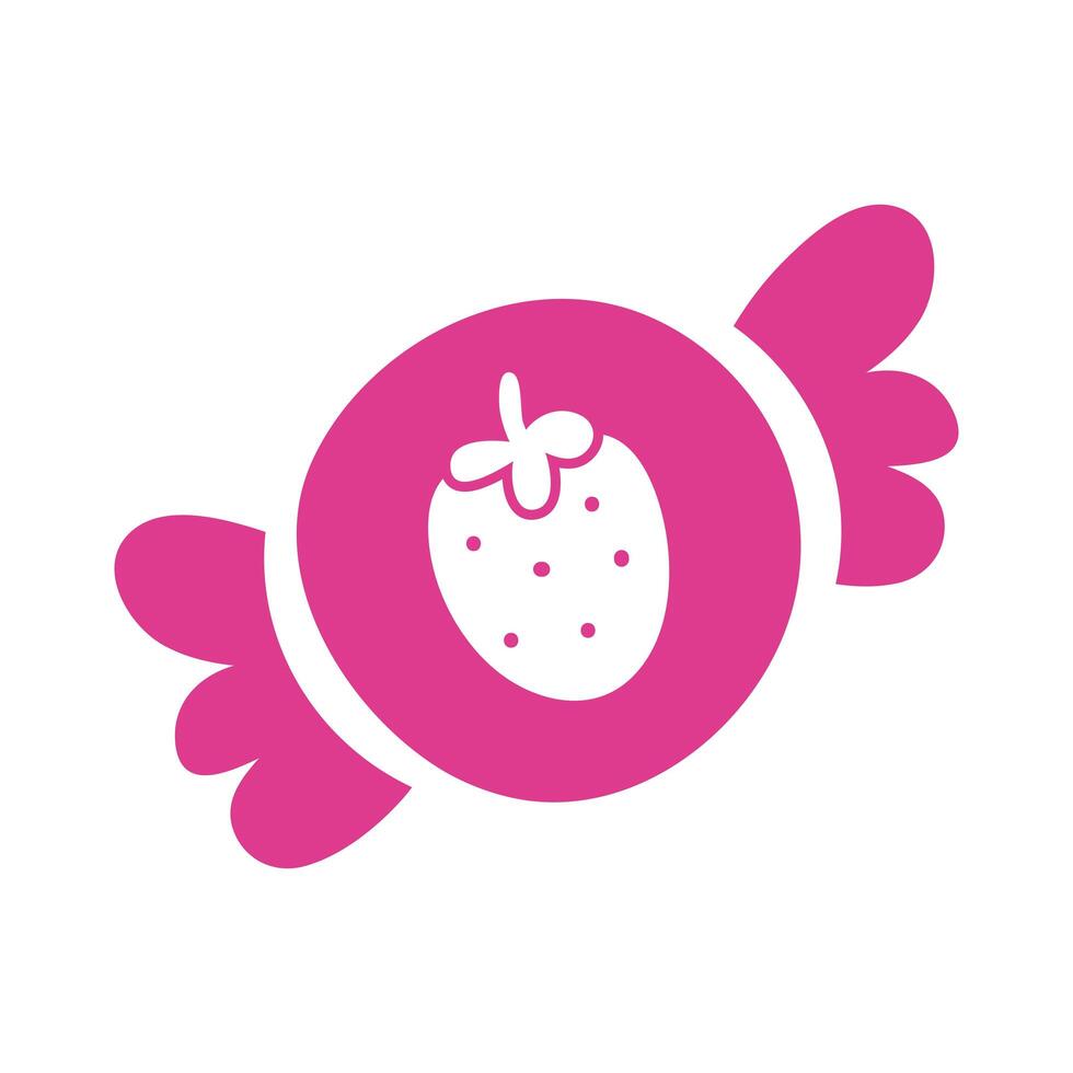 sweet candy strawberry isolated icon vector