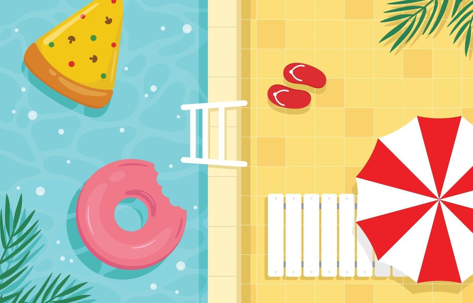 Swimming Pool on Summer Concept vector