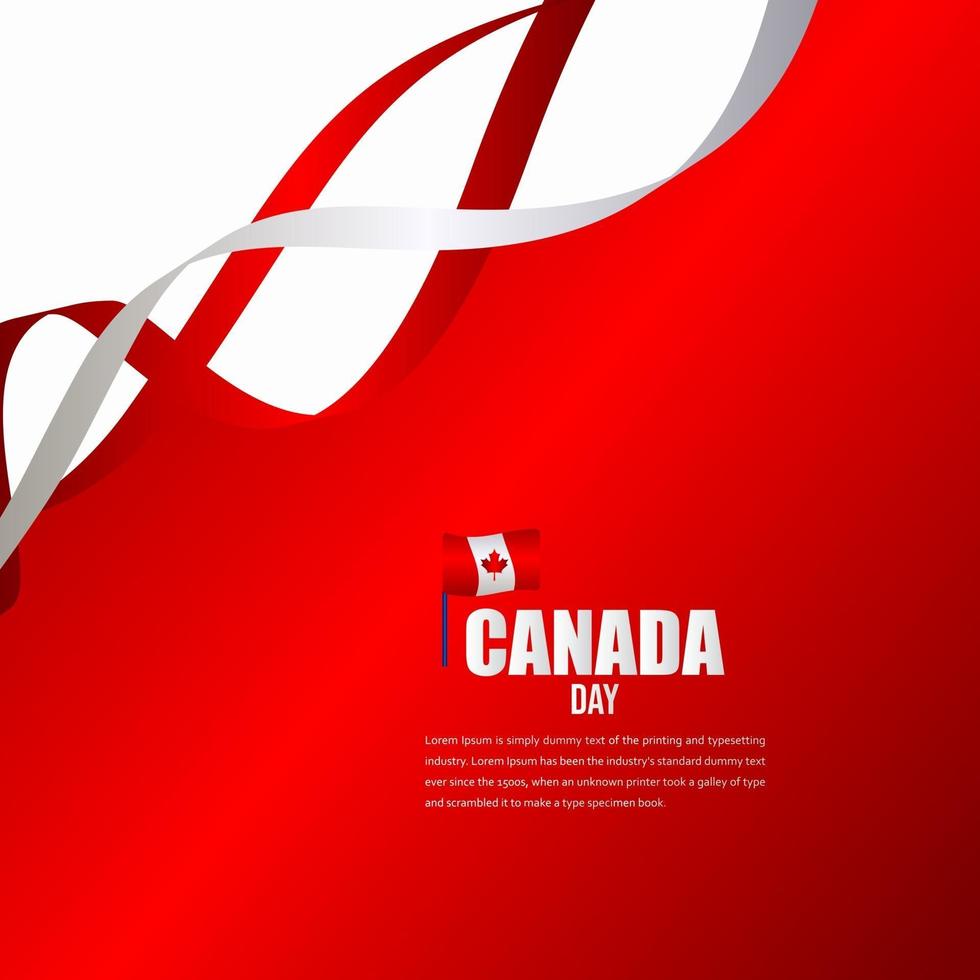 plantilla de vector de ilustración de diseño de celebración del día de la independencia de canadá