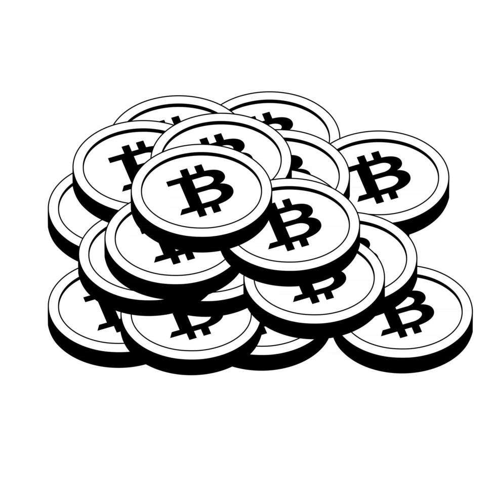 Simple illustration of bitcoin coin Concept of internet cryptocurrency vector