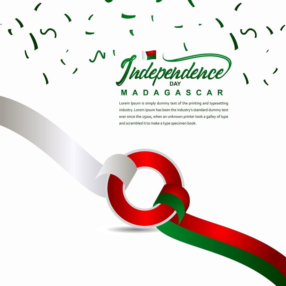 Plantilla de vector de ilustración de diseño creativo de celebración del día de la independencia de Madagascar