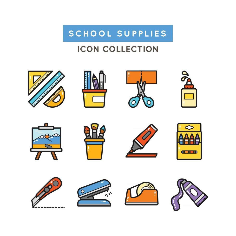 School Equipment Icons vector