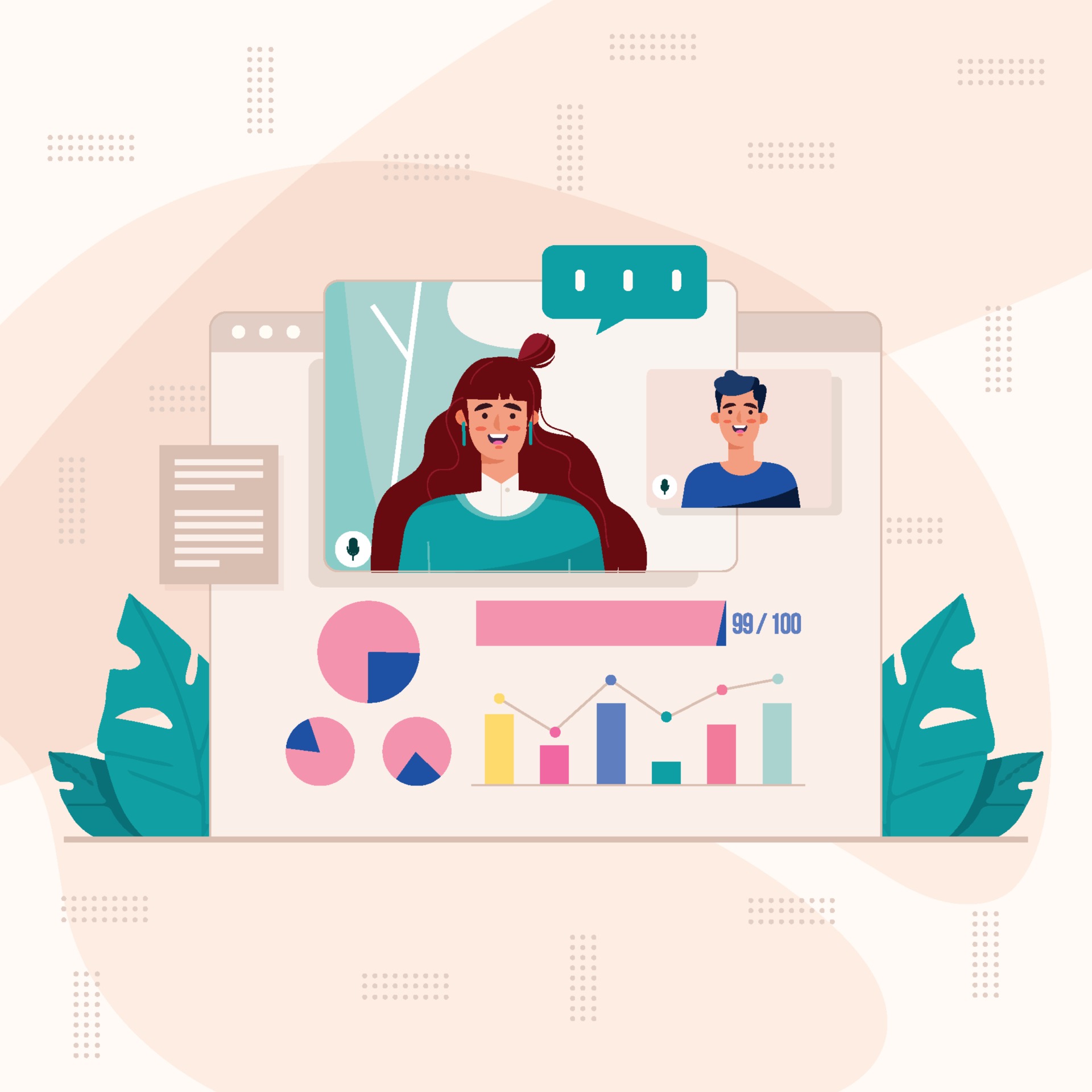 Coworkers Discussion Via Online Meeting 2652515 Vector Art at Vecteezy