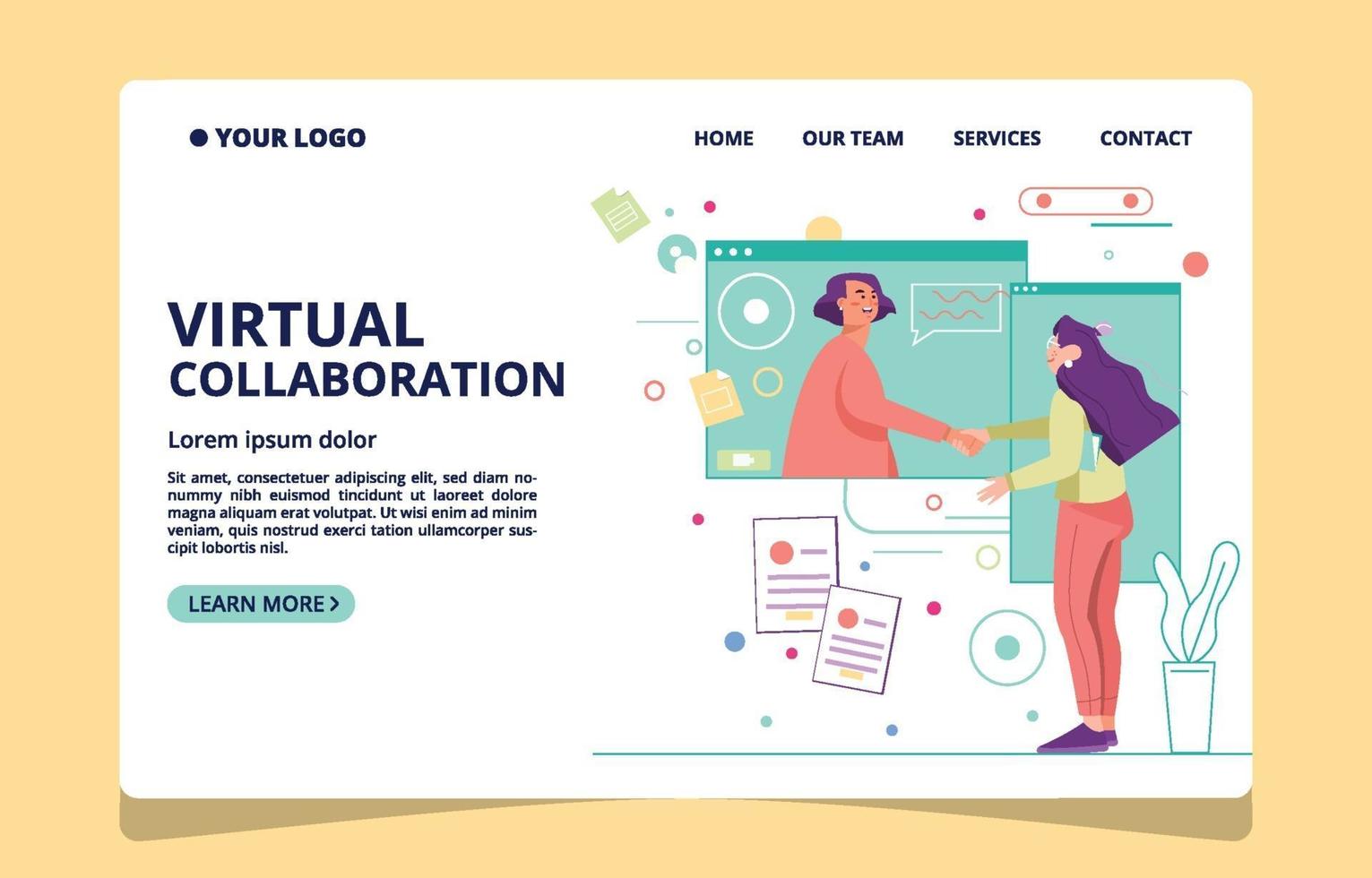 Two Women Deal in Virtual Meeting vector