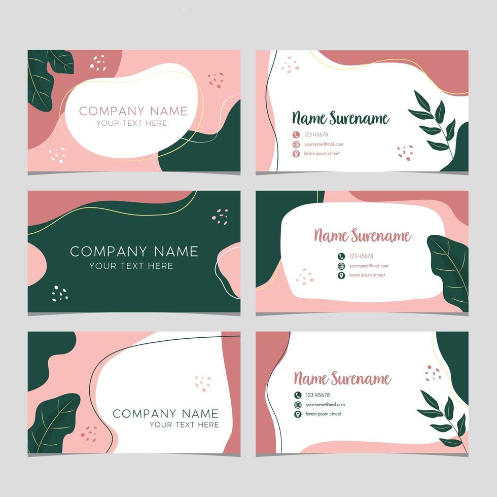 Floral Name Card Template vector