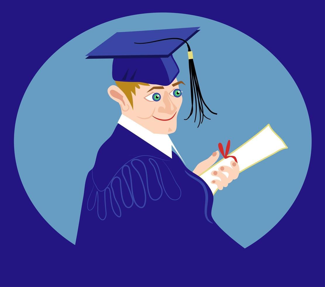 hombre feliz graduacion vector