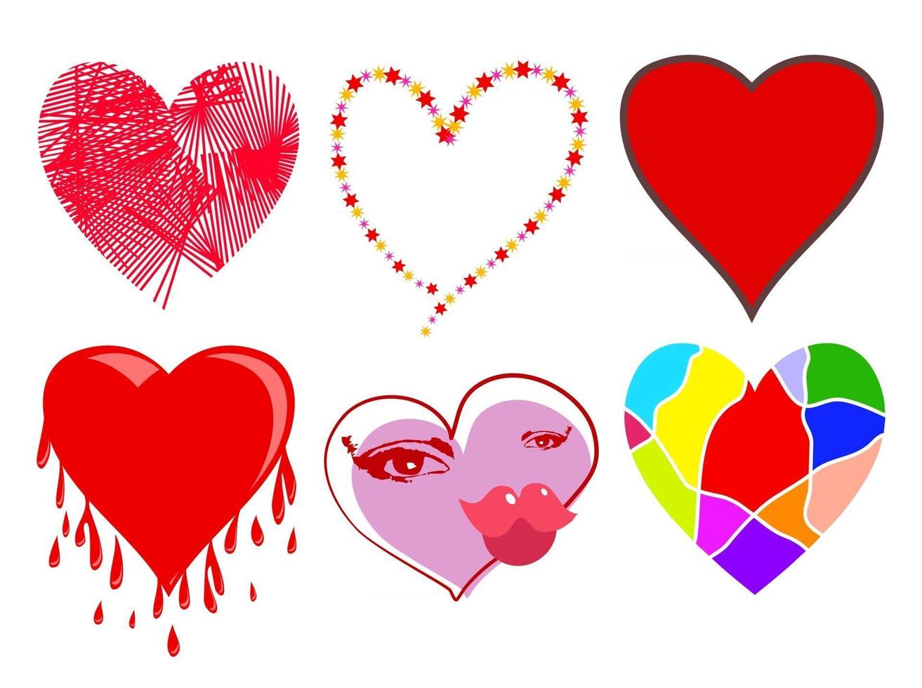 Funky Love Heart Collection vector