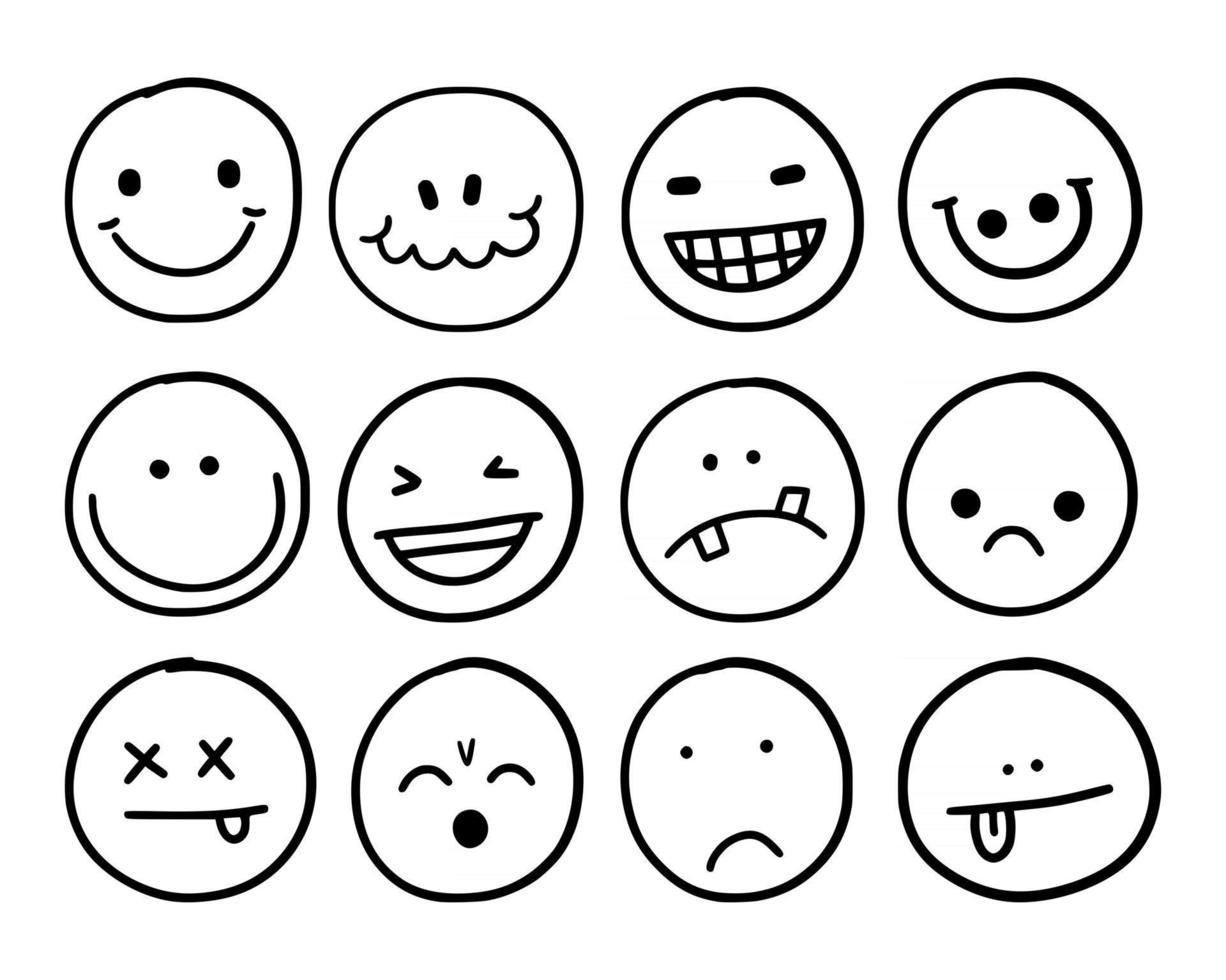 conjunto de avatar de cara divertida emoji vector