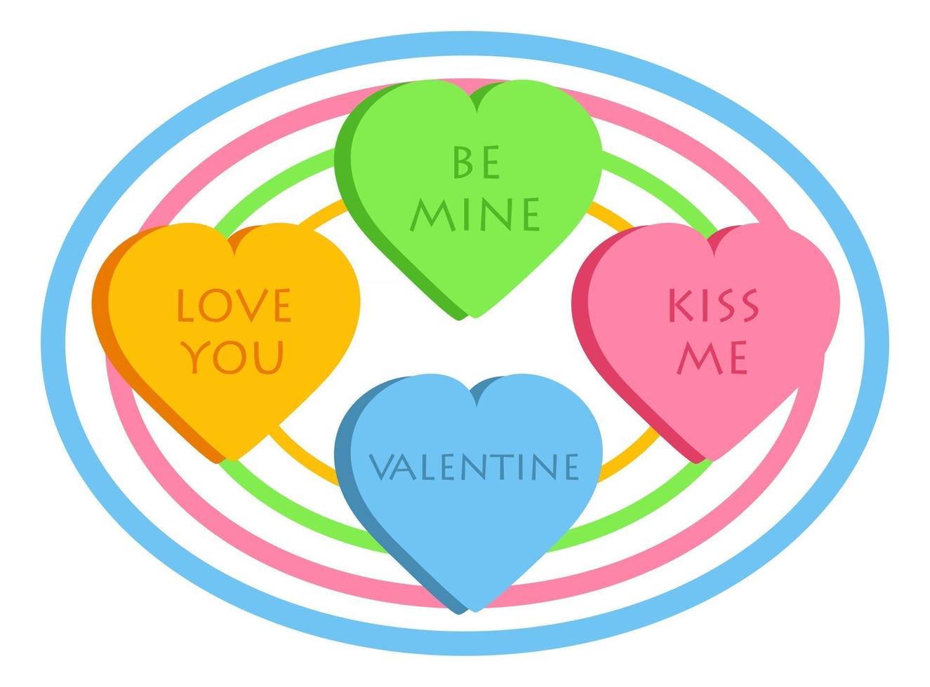Candy Sweet Heart Shapes vector
