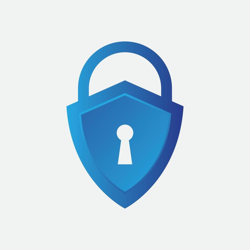 protection with padlock shape logo vector