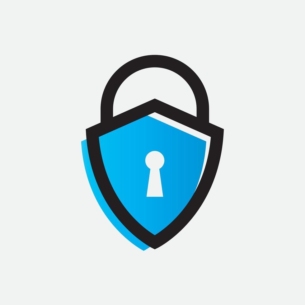 protection with padlock shape logo vector