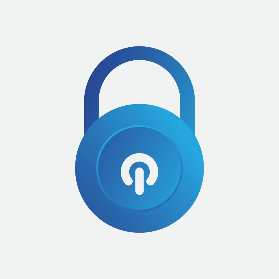 protection with padlock shape logo vector