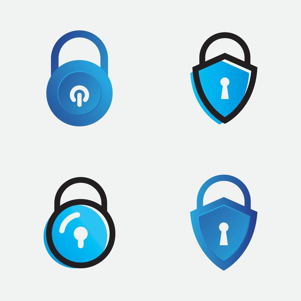 protection with padlock shape logo vector