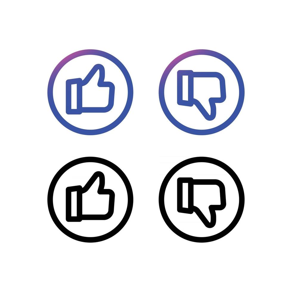 Like and dislike icon set vector