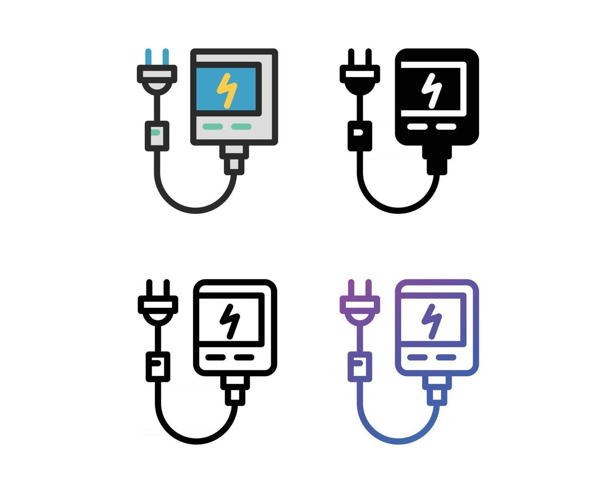 conjunto de iconos de banco de energía vector