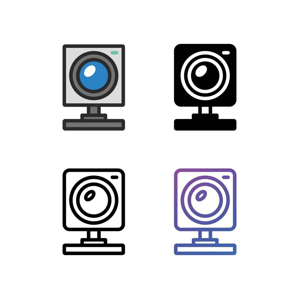 Webcam icon set vector