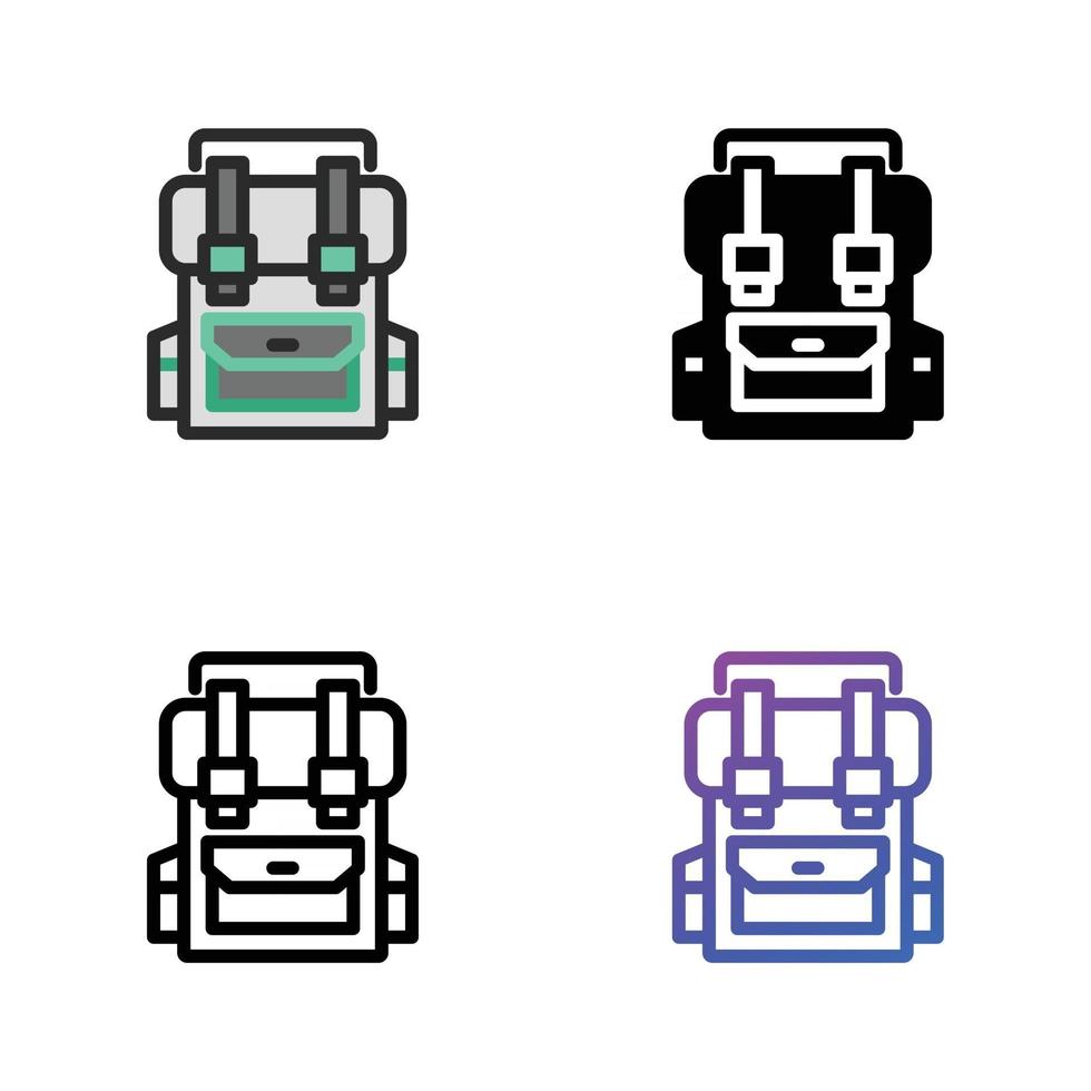 paquete de iconos de mochila vector