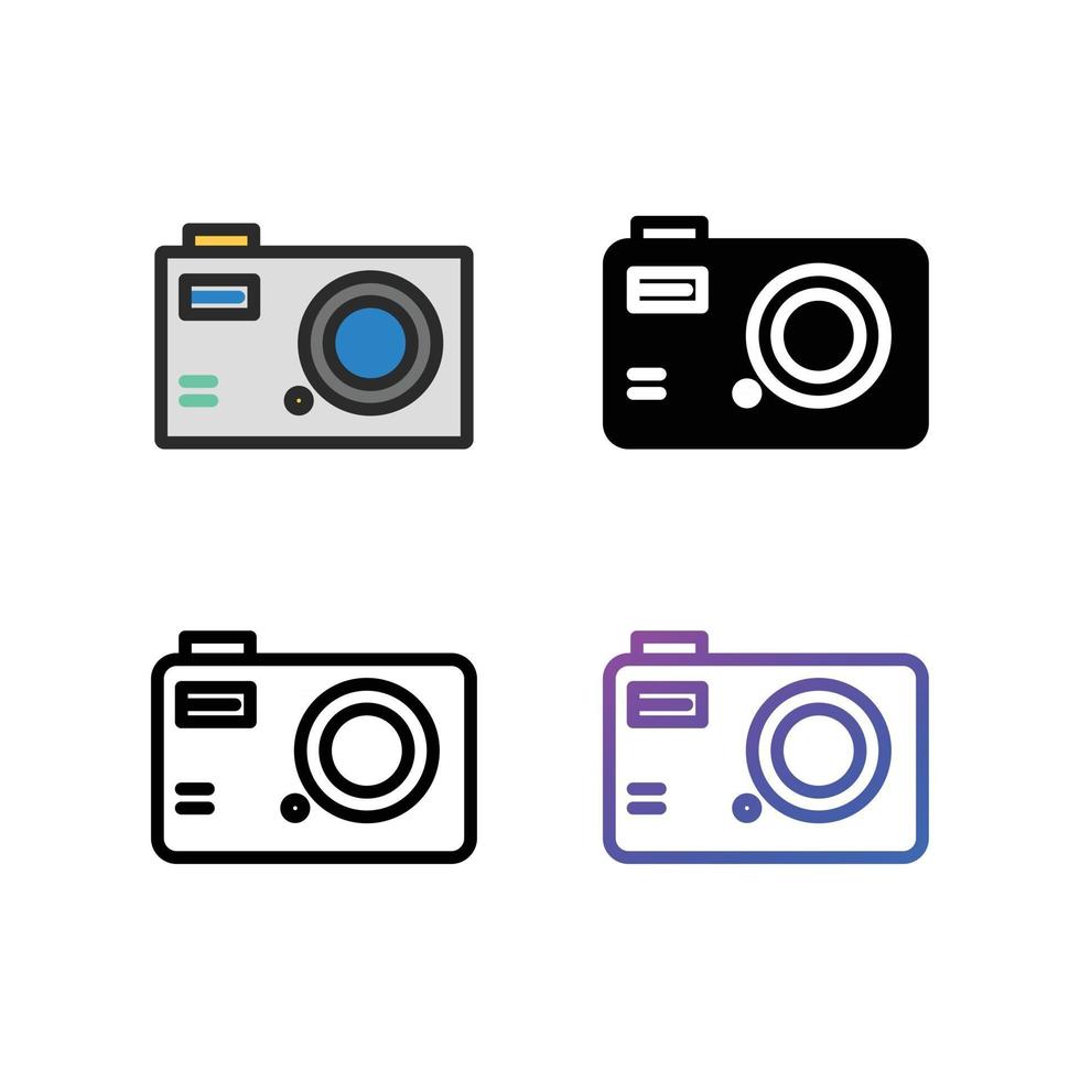 Digital camera icon pack vector