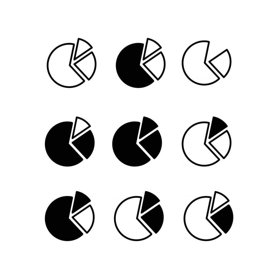 conjunto de iconos de gráfico circular vector