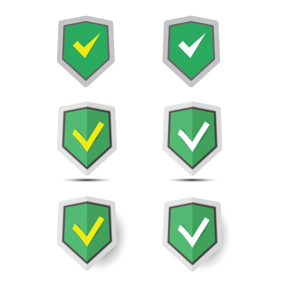 Shield protection icon set vector