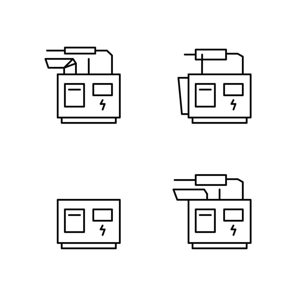 Generator machine icon set vector