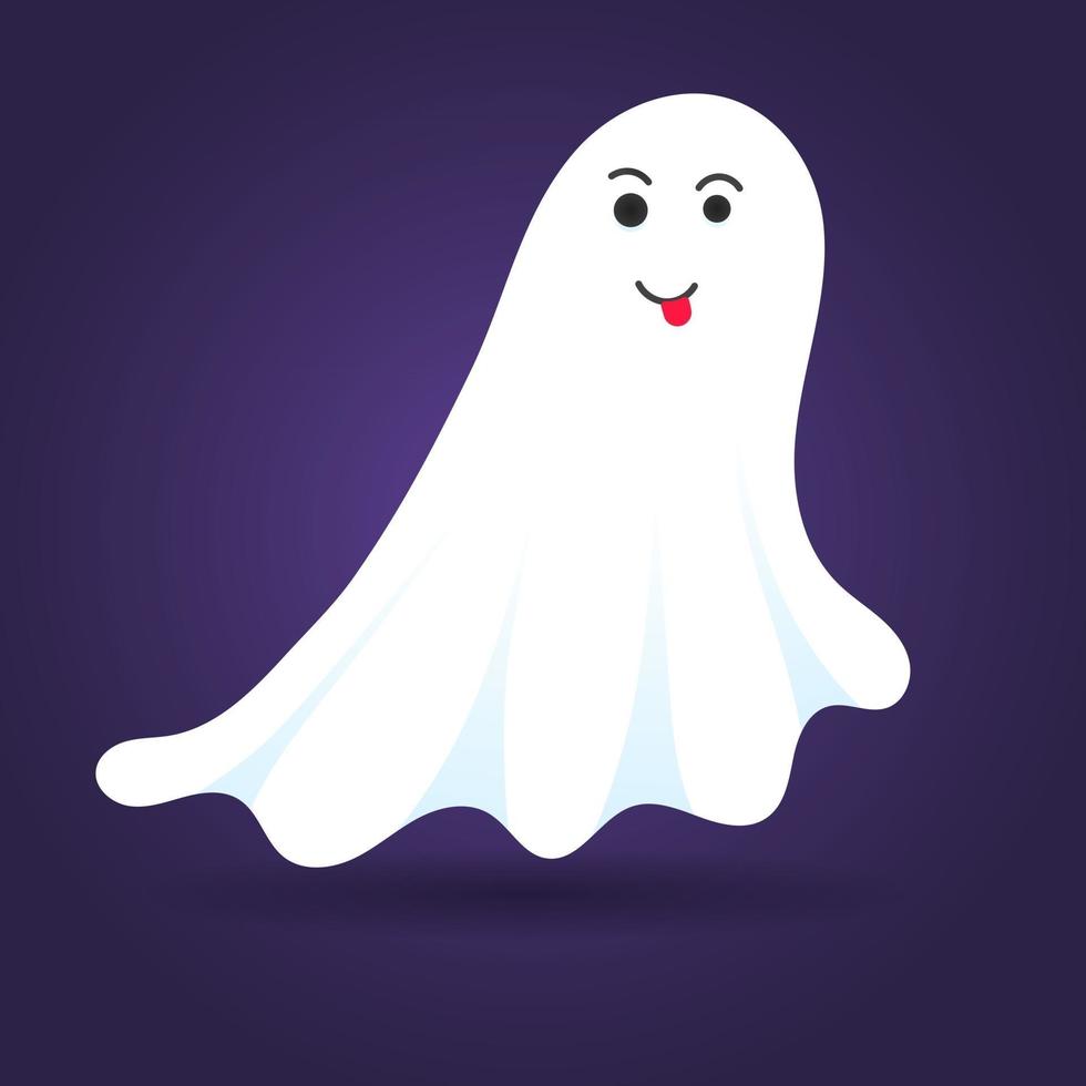 Cute ghost character flat style design vector illustration