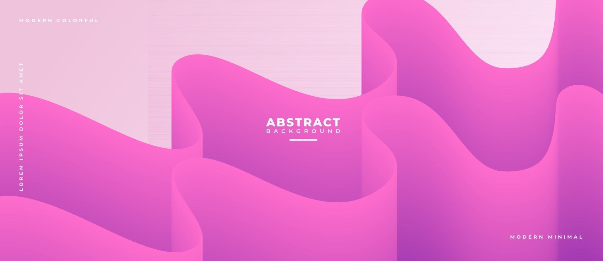 3D Magenta Fluid Wave Shape Abstract Liquid Background. vector