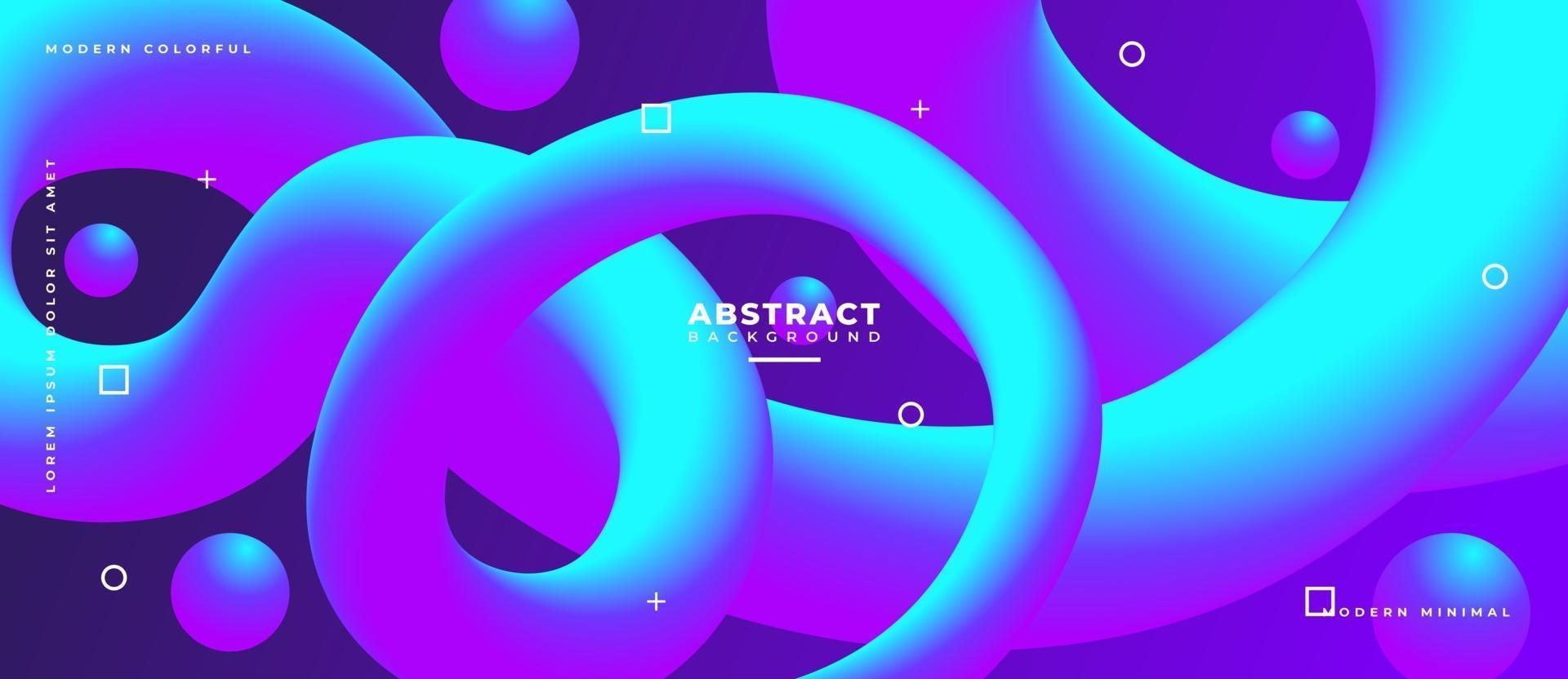 Blue and Magenta 3D Fluid Wave Shape Abstract Liquid Background. vector