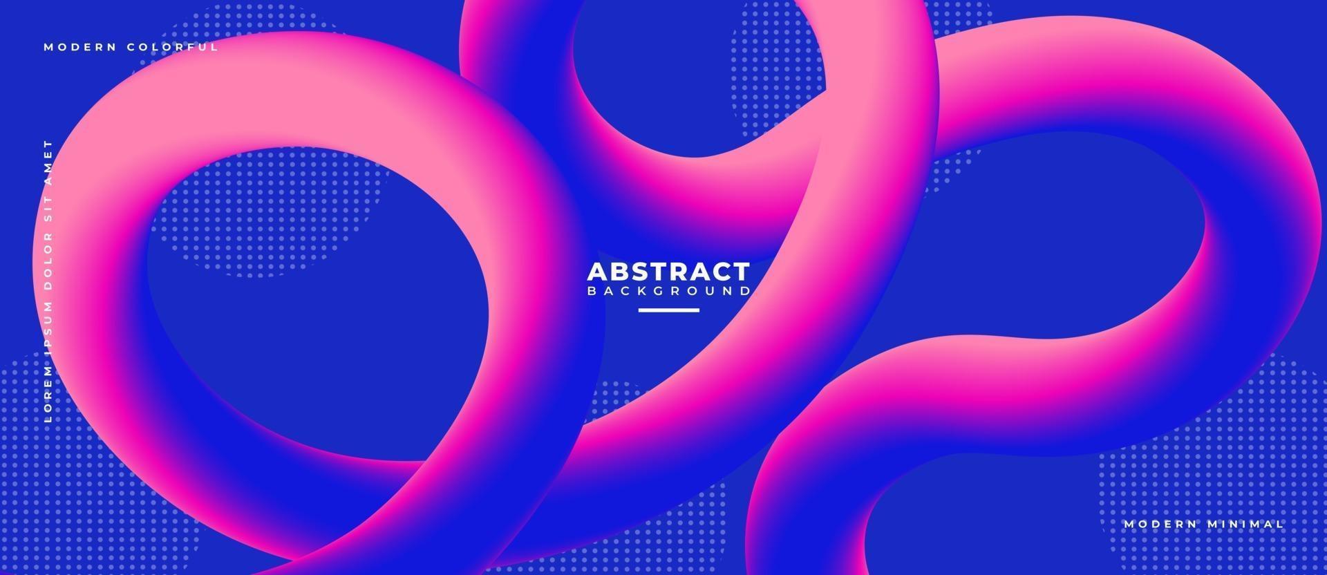 Blue Magenta 3D Fluid Wave Shape Abstract Liquid Background. vector