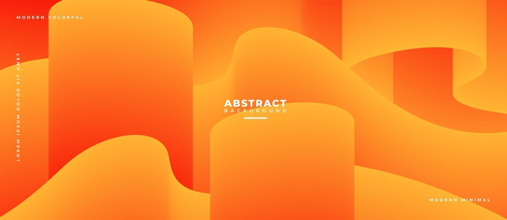 Orange 3D Fluid Wave Shape Abstract Liquid Background. vector