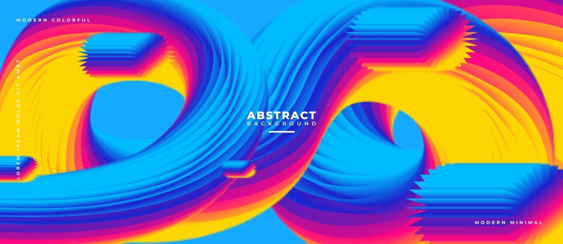 3D Blue and Multicolor Fluid Wave Shape Abstract Liquid Background. vector