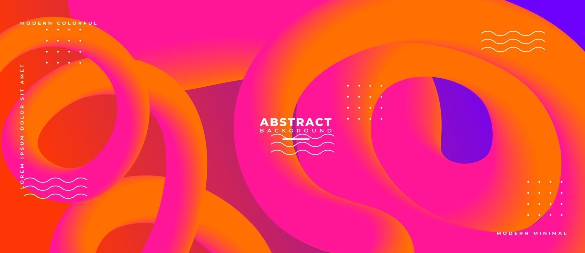 3D Orange and Magenta Fluid Wave Shape Abstract Liquid Background. vector