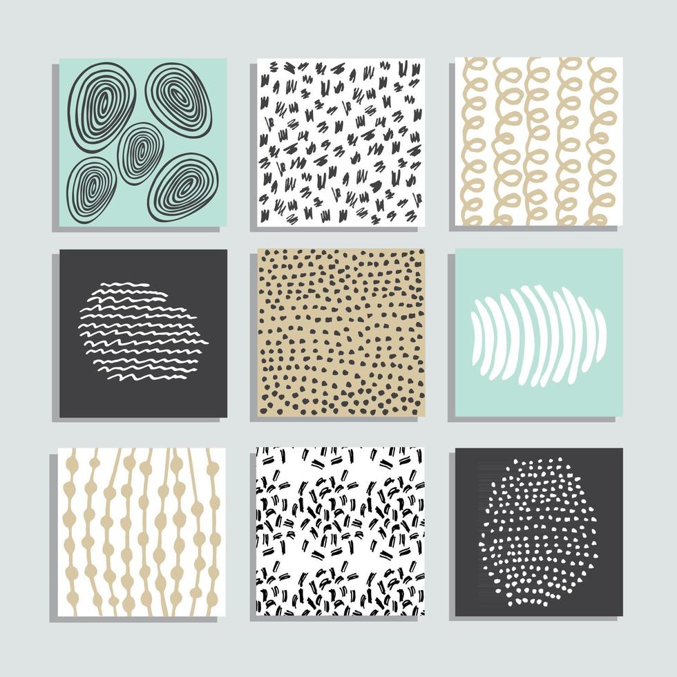 Set of 9 creative pastel color cards vector