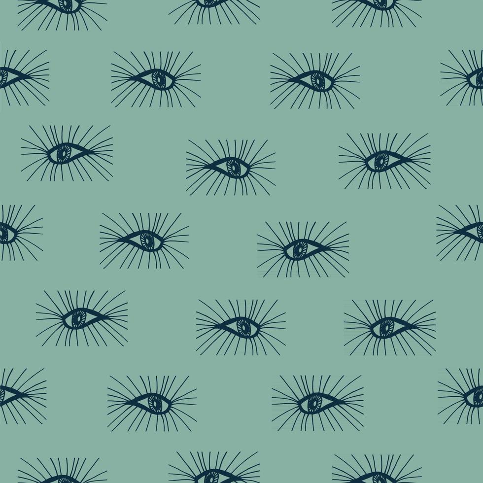 Seamless pattern eyes hand drawn vector