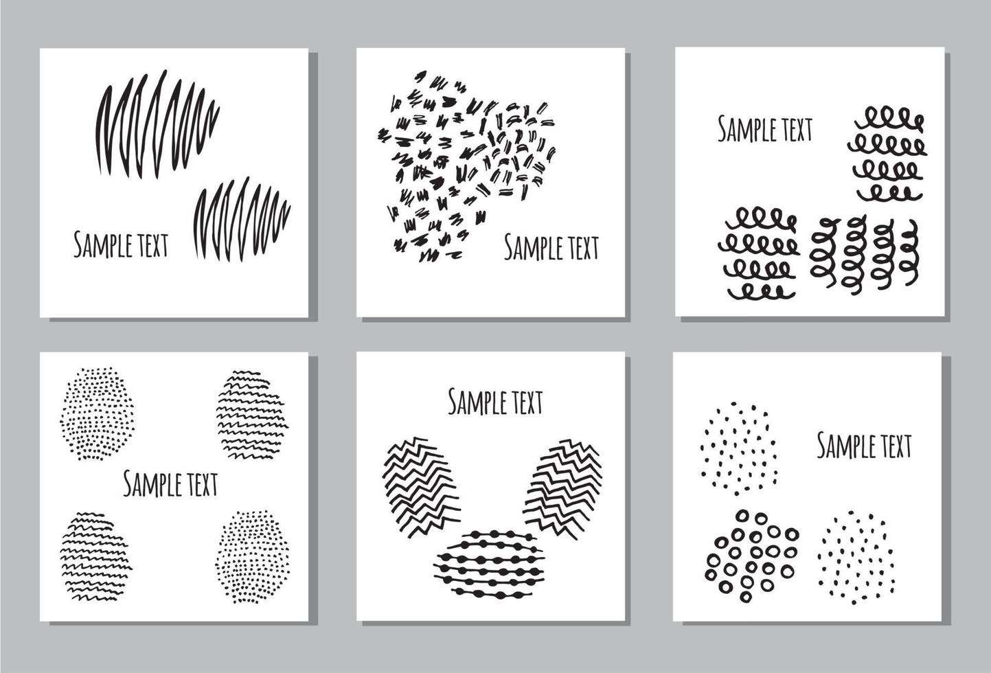 Set of 6 creative covers or universal cards vector