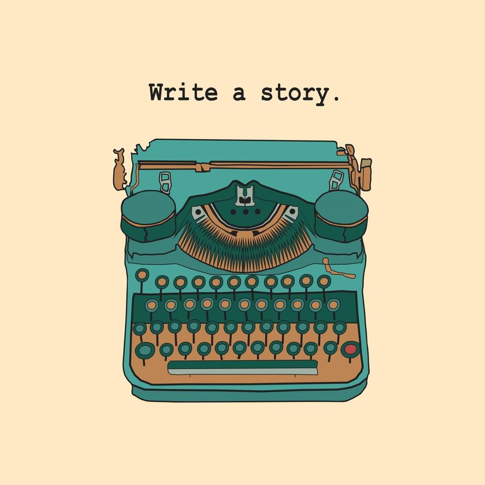 Vintage vector illustrations of retro typewriter